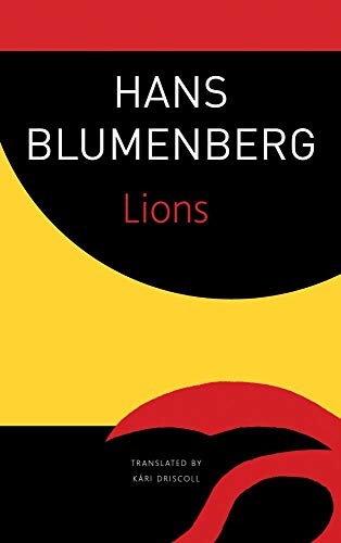 Book cover for "Lions" by Hans Blumenberg, with abstract red lips.
