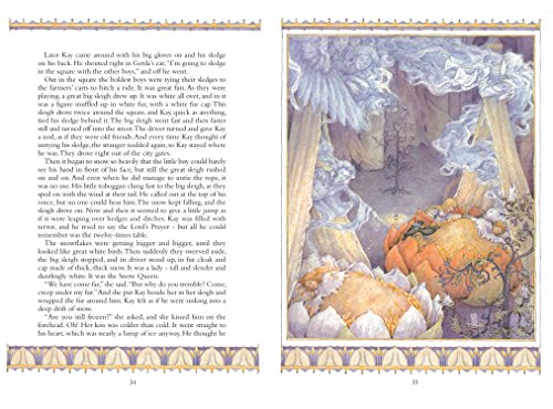 Open book pages displaying illustrated text from "The Snow Queen.