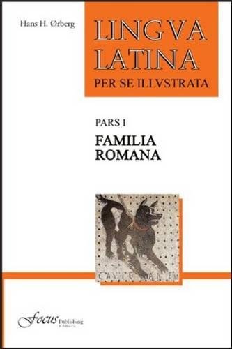 Latin textbook Familia Romana with typical textbook design and Latin related illustrations or graphics.