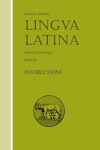 Green book cover with Latin text, a circular emblem, and title "Instructions".