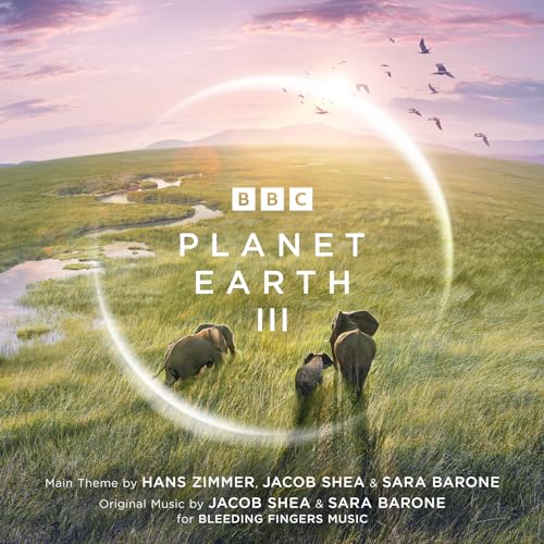 CD cover for Planet Earth III soundtrack featuring elephants in a field.