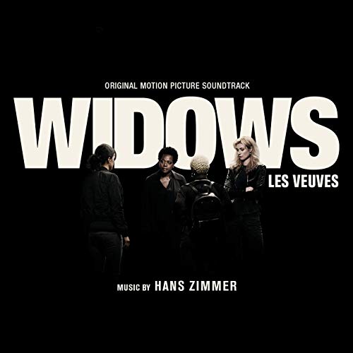 "CD cover for 'Widows' soundtrack by Hans Zimmer, featuring three women in black."