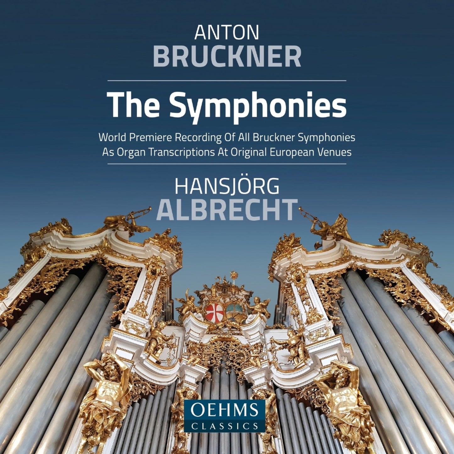 CD cover for Hansjörg Albrecht’s Bruckner project, featuring an organ.