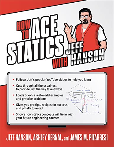 Book cover: "How to Ace Statics with Jeff Hanson" featuring an illustrated man.