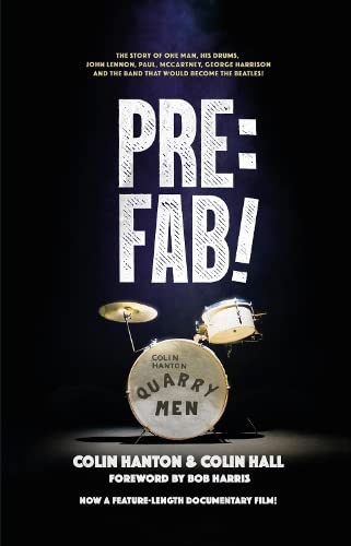 Book cover featuring a drum kit and the title Pre:Fab! against a black background.