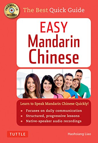 Book cover: "Easy Mandarin Chinese" with diverse people and audio CD icon.