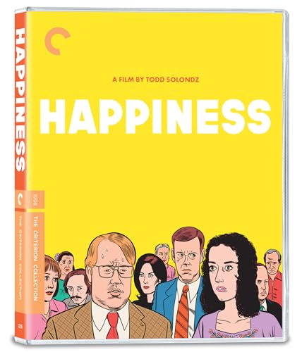 Yellow “Happiness” Blu-ray case with illustrated faces and Criterion Collection logo.