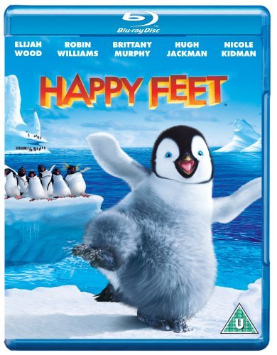 Happy Feet Blu-ray cover featuring a young penguin and icy landscape.
