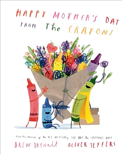 Crayons holding a colorful bouquet of flowers for Mother’s Day.
