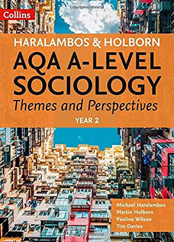 Textbook cover for AQA A-Level Sociology Year 2 by Haralambos and Holborn.