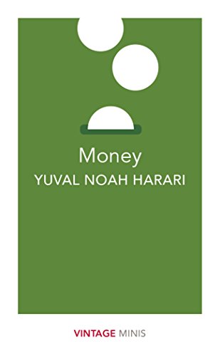 Green book cover with white circles and the title "Money" by Yuval Noah Harari.