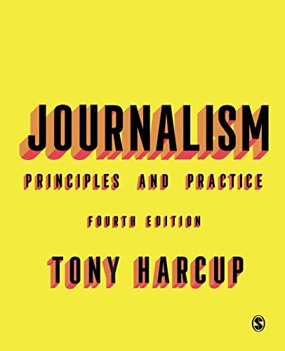 Yellow book cover with bold red and black text: "Journalism: Principles and Practice.