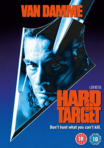 DVD cover for "Hard Target" featuring Jean-Claude Van Damme and a knife.