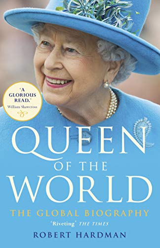Book cover featuring Queen Elizabeth II in a blue hat and suit.