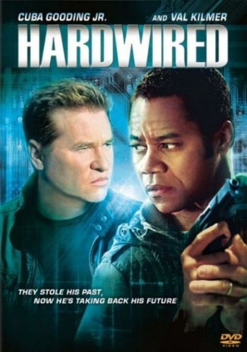 "DVD cover for 'Hardwired' featuring two men in a tense scene."