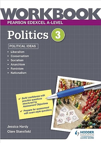 Politics workbook cover with building blocks and a blue pen, titled "Political Ideas".