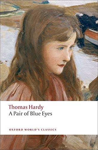 Book cover: painting of a young woman with blue eyes, “A Pair of Blue Eyes.”