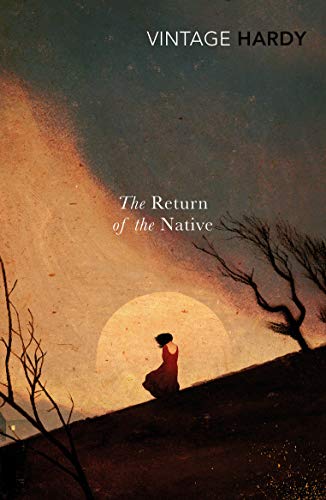 Book cover showing a woman in a red dress standing on a hill at sunset.