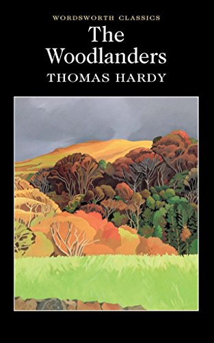 Book cover: woman in a forest, "The Woodlanders" by Thomas Hardy.