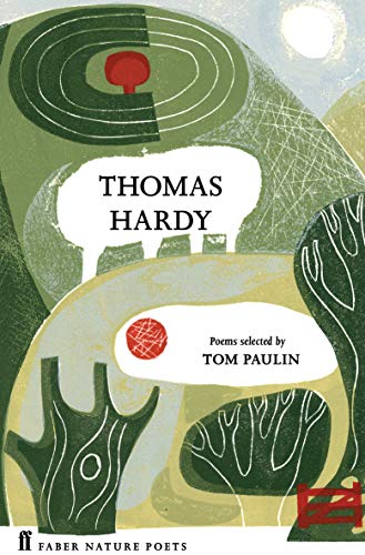 Book cover for Thomas Hardy’s poems with abstract green and red artwork.