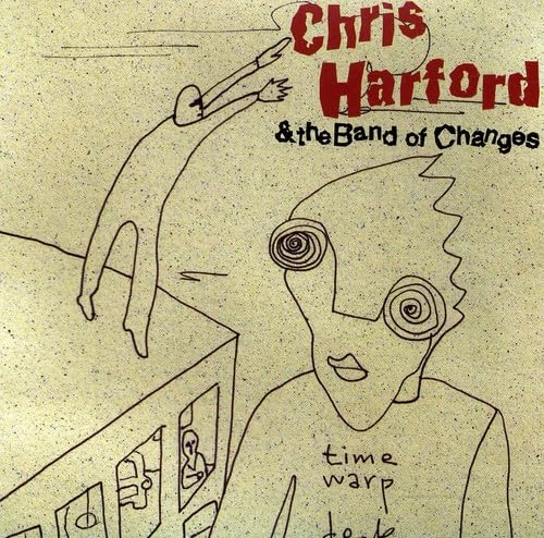 CD cover with whimsical line art of figures and text “Time Warp”.