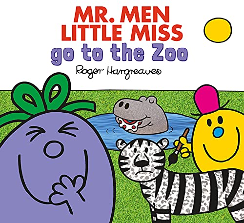 Mr. Men and Little Miss characters visit a zoo with a hippo and tiger.