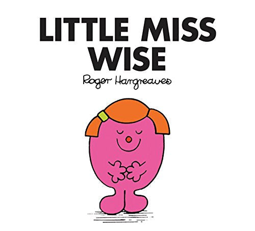Pink Little Miss character with glasses and orange hair, smiling.