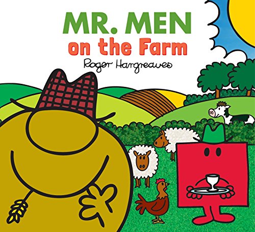 Mr. Men book cover depicting a yellow character on a green farm.
