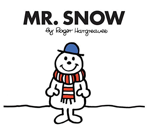 White snowman character, Mr. Snow, with blue hat and red scarf.