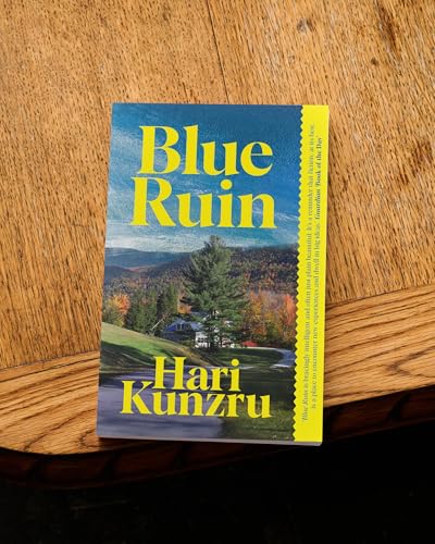 Book cover for "Blue Ruin" by Hari Kunzru, landscape scene.