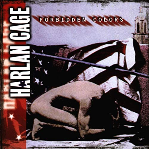 CD cover for Harlan Cage’s “Forbidden Colors” with abstract figures.