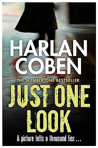 Book cover: “Just One Look” by Harlan Coben, with blurred figures.