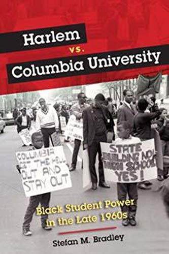 Book cover depicting 1960s protest with text: “Harlem vs. Columbia University.”
