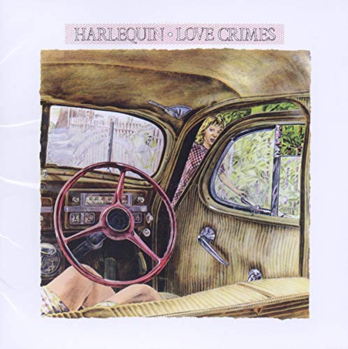 CD cover: woman driving a vintage car, painted style.