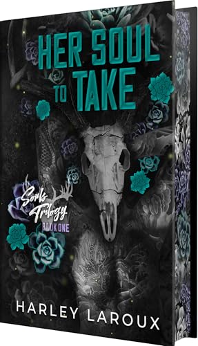 Book cover featuring a deer skull, teal succulents, and text on a dark background.