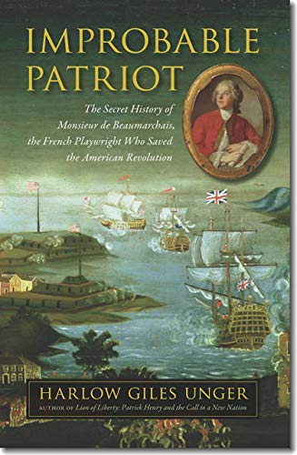 Book cover: “Improbable Patriot” with portrait and naval scene.