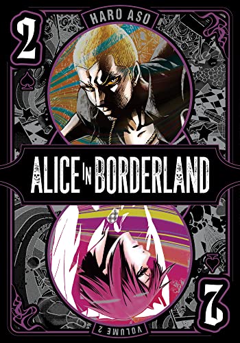 Manga cover for Alice in Borderland Volume 2 featuring two characters in circular frames.