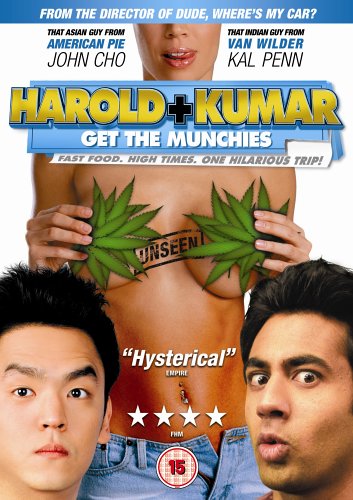 DVD cover for Harold and Kumar Get the Munchies featuring the two lead actors.