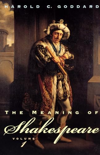 Book cover: "The Meaning of Shakespeare, v. 1" with portrait of a man in costume.
