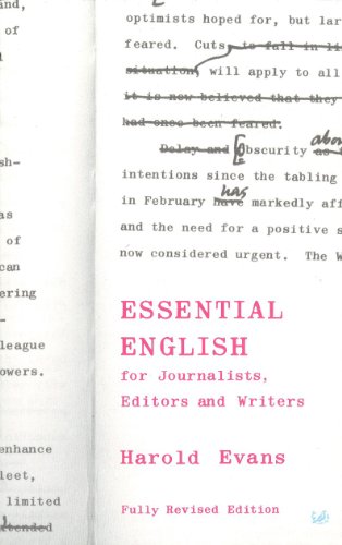 Book cover: "Essential English for Journalists, Editors and Writers" by Harold Evans.