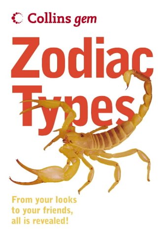 Book cover with red title "Zodiac Types" and a scorpion image.