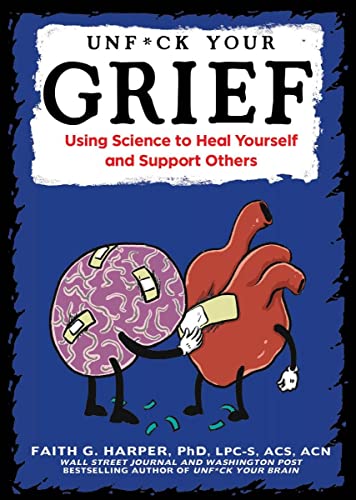 Book cover with bold text, illustrated brain and heart with bandages.