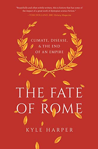 Book cover with red background, golden laurel wreath, and white text title.