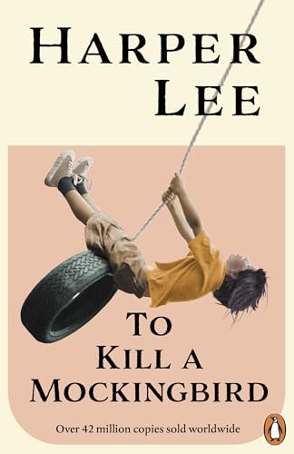 Book cover of "To Kill A Mockingbird" with a child on a tire swing.