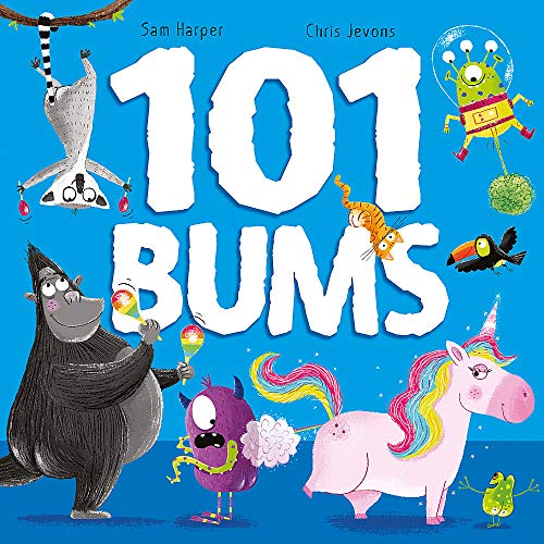 Book cover featuring colorful cartoon animals and the title "101 Bums".