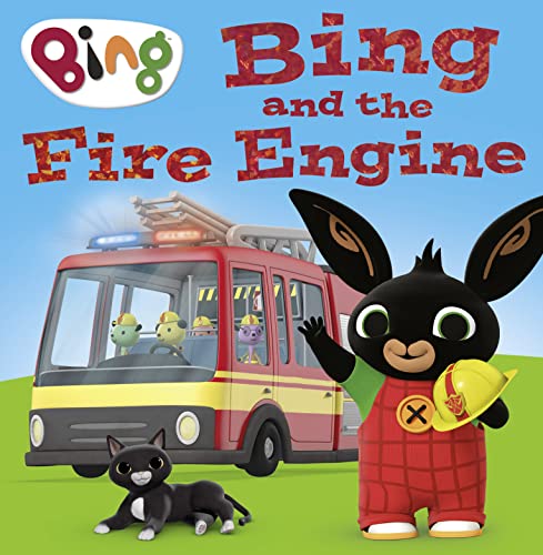 Bing the bunny with a fire engine and black cat.