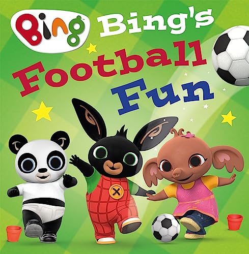 Bing the bunny and friends playing football, book cover.