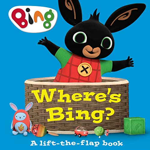 Board book cover featuring Bing the bunny peeking from a basket.