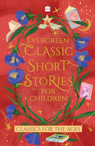 Book cover with floral design and title "Evergreen Classic Short Stories For Children.