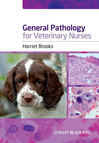 Book cover: "General Pathology for Veterinary Nurses" with dog and cell images.